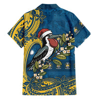 Nauru Christmas Hawaiian Shirt Frigatebird Bird Santa Tribal Waves - Polynesian Pride