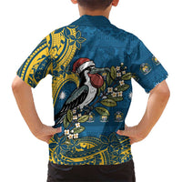 Nauru Christmas Hawaiian Shirt Frigatebird Bird Santa Tribal Waves - Polynesian Pride