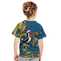Nauru Christmas Kid T Shirt Frigatebird Bird Santa Tribal Waves DT05 - Polynesian Pride