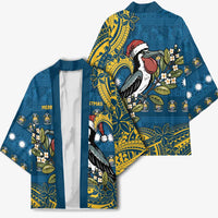 Nauru Christmas Kimono Frigatebird Bird Santa Tribal Waves - Polynesian Pride