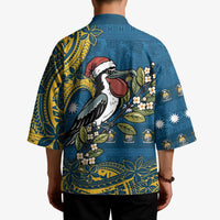 Nauru Christmas Kimono Frigatebird Bird Santa Tribal Waves - Polynesian Pride