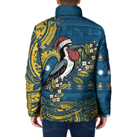 Nauru Christmas Padded Jacket Frigatebird Bird Santa Tribal Waves DT05 - Polynesian Pride