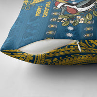 Nauru Christmas Pillow Cover Frigatebird Bird Santa Tribal Waves - Polynesian Pride