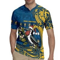 Nauru Christmas Rugby Jersey Frigatebird Bird Santa Tribal Waves DT05 - Polynesian Pride