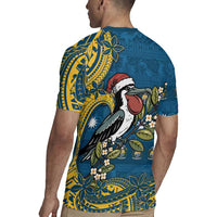 Nauru Christmas Rugby Jersey Frigatebird Bird Santa Tribal Waves DT05 - Polynesian Pride
