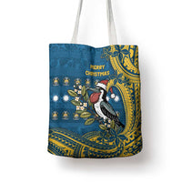 Nauru Christmas Tote Bag Frigatebird Bird Santa Tribal Waves - Polynesian Pride