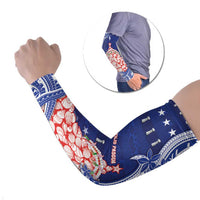 Northern Mariana Islands Christmas Arm Sleeves Seashell Xmas Tree Tribal Waves DT05 Set of 2 Navy - Polynesian Pride