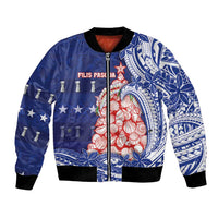 Northern Mariana Islands Christmas Bomber Jacket Seashell Xmas Tree Tribal Waves DT05 Unisex Navy - Polynesian Pride