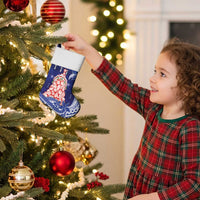 Northern Mariana Islands Christmas Stocking Seashell Xmas Tree Tribal Waves - Polynesian Pride