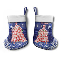 Northern Mariana Islands Christmas Stocking Seashell Xmas Tree Tribal Waves - Polynesian Pride