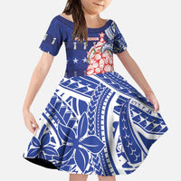 Northern Mariana Islands Christmas Family Matching Off Shoulder Maxi Dress and Hawaiian Shirt Seashell Xmas Tree Tribal Waves - Polynesian Pride