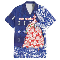 Northern Mariana Islands Christmas Hawaiian Shirt Seashell Xmas Tree Tribal Waves DT05 Navy - Polynesian Pride
