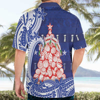 Northern Mariana Islands Christmas Hawaiian Shirt Seashell Xmas Tree Tribal Waves DT05 - Polynesian Pride