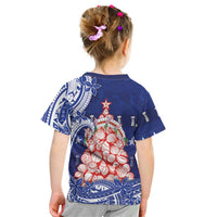 Northern Mariana Islands Christmas Kid T Shirt Seashell Xmas Tree Tribal Waves DT05 - Polynesian Pride