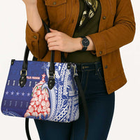 Northern Mariana Islands Christmas Leather Bag Seashell Xmas Tree Tribal Waves - Polynesian Pride