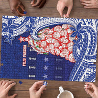 Northern Mariana Islands Christmas Puzzle Seashell Xmas Tree Tribal Waves DT05 - Polynesian Pride