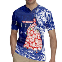 Northern Mariana Islands Christmas Rugby Jersey Seashell Xmas Tree Tribal Waves - Polynesian Pride