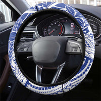 Northern Mariana Islands Christmas Steering Wheel Cover Seashell Xmas Tree Tribal Waves DT05 - Polynesian Pride
