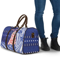 Northern Mariana Islands Christmas Travel Bag Seashell Xmas Tree Tribal Waves - Polynesian Pride