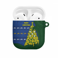 Solomon Islands Christmas AirPods Case Seashell Xmas Tree Tribal Waves DT05 Navy - Polynesian Pride