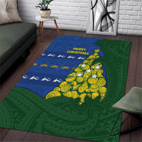 Solomon Islands Christmas Area Rug Seashell Xmas Tree Tribal Waves - Polynesian Pride