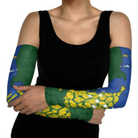 Solomon Islands Christmas Arm Sleeves Seashell Xmas Tree Tribal Waves DT05 - Polynesian Pride