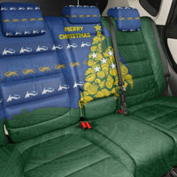 Solomon Islands Christmas Back Car Seat Cover Seashell Xmas Tree Tribal Waves - Polynesian Pride