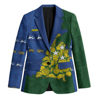 Solomon Islands Christmas Blazer Seashell Xmas Tree Tribal Waves - Polynesian Pride