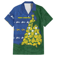 Solomon Islands Christmas Family Matching Mermaid Dress and Hawaiian Shirt Seashell Xmas Tree Tribal Waves - Polynesian Pride