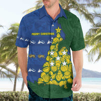 Solomon Islands Christmas Hawaiian Shirt Seashell Xmas Tree Tribal Waves - Polynesian Pride