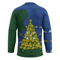 Solomon Islands Christmas Hockey Jersey Seashell Xmas Tree Tribal Waves DT05 - Polynesian Pride