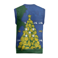 Solomon Islands Christmas Knitted V-Neck Vest Seashell Xmas Tree Tribal Waves DT05 - Polynesian Pride