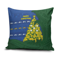 Solomon Islands Christmas Pillow Cover Seashell Xmas Tree Tribal Waves - Polynesian Pride