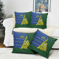 Solomon Islands Christmas Pillow Cover Seashell Xmas Tree Tribal Waves - Polynesian Pride