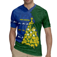 Solomon Islands Christmas Rugby Jersey Seashell Xmas Tree Tribal Waves DT05 - Polynesian Pride