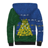 Solomon Islands Christmas Sherpa Hoodie Seashell Xmas Tree Tribal Waves DT05 - Polynesian Pride