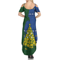 Solomon Islands Christmas Summer Maxi Dress Seashell Xmas Tree Tribal Waves - Polynesian Pride