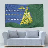 Solomon Islands Christmas Tapestry Seashell Xmas Tree Tribal Waves - Polynesian Pride