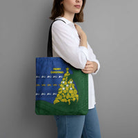 Solomon Islands Christmas Tote Bag Seashell Xmas Tree Tribal Waves - Polynesian Pride