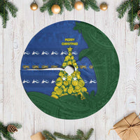 Solomon Islands Christmas Tree Skirt Seashell Xmas Tree Tribal Waves DT05 Casual Navy - Polynesian Pride