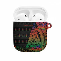 New Caledonia Christmas AirPods Case Seashell Xmas Tree Tribal Waves DT05 Black - Polynesian Pride