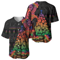 New Caledonia Christmas Baseball Jersey Seashell Xmas Tree Tribal Waves DT05 - Polynesian Pride