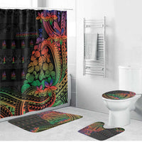 New Caledonia Christmas Bathroom Set Seashell Xmas Tree Tribal Waves - Polynesian Pride
