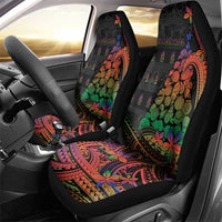 New Caledonia Christmas Car Seat Cover Seashell Xmas Tree Tribal Waves - Polynesian Pride
