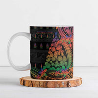 New Caledonia Christmas Ceramic Mug Seashell Xmas Tree Tribal Waves - Polynesian Pride