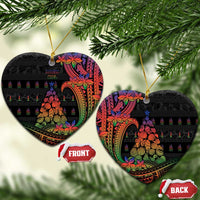 New Caledonia Christmas Ceramic Ornament Seashell Xmas Tree Tribal Waves - Polynesian Pride