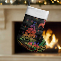 New Caledonia Christmas Stocking Seashell Xmas Tree Tribal Waves - Polynesian Pride