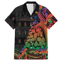 New Caledonia Christmas Family Matching Summer Maxi Dress and Hawaiian Shirt Seashell Xmas Tree Tribal Waves - Polynesian Pride