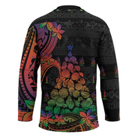 New Caledonia Christmas Hockey Jersey Seashell Xmas Tree Tribal Waves DT05 - Polynesian Pride