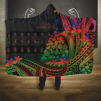 New Caledonia Christmas Hooded Blanket Seashell Xmas Tree Tribal Waves DT05 - Polynesian Pride